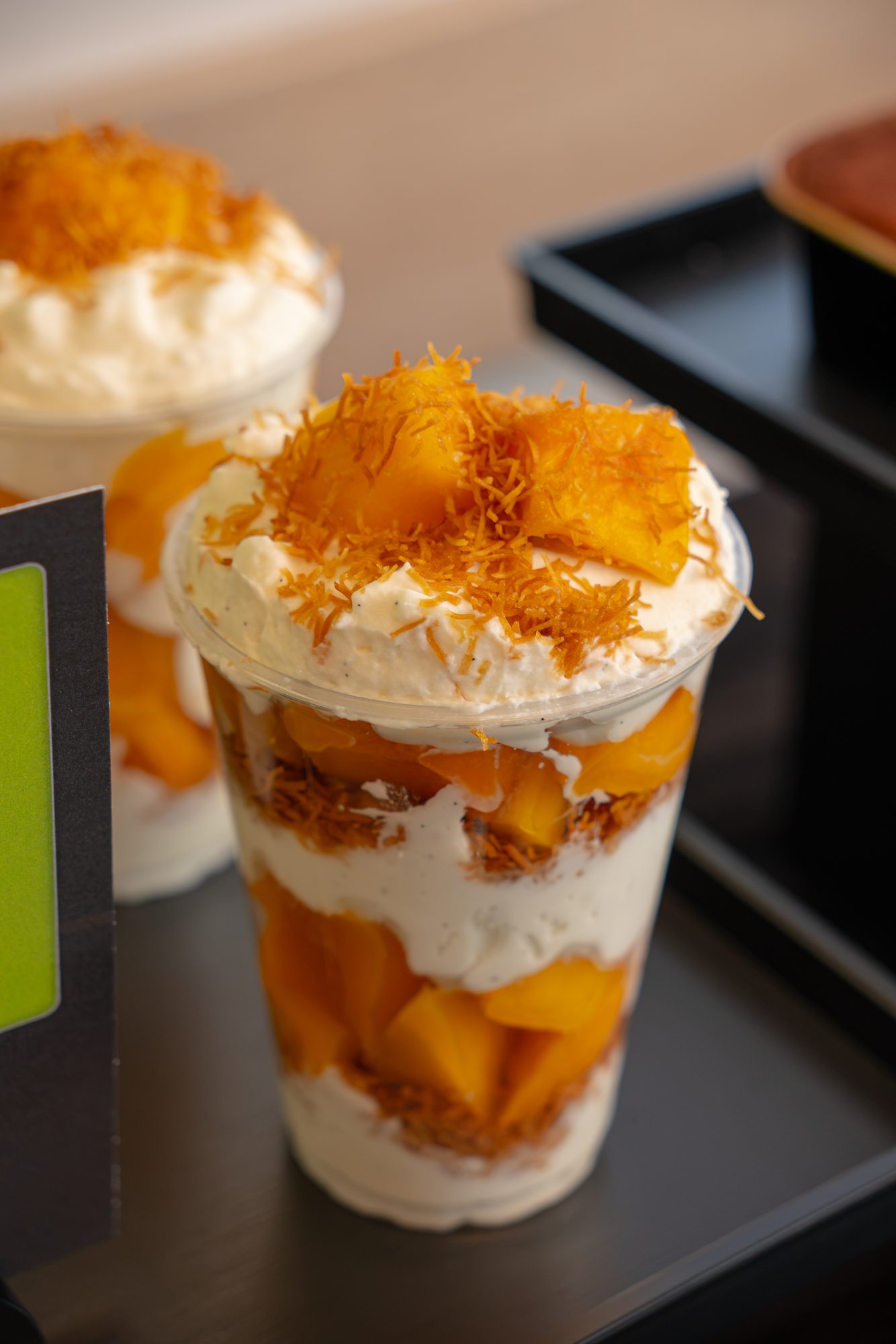 Mango Knafeh cup, close-up