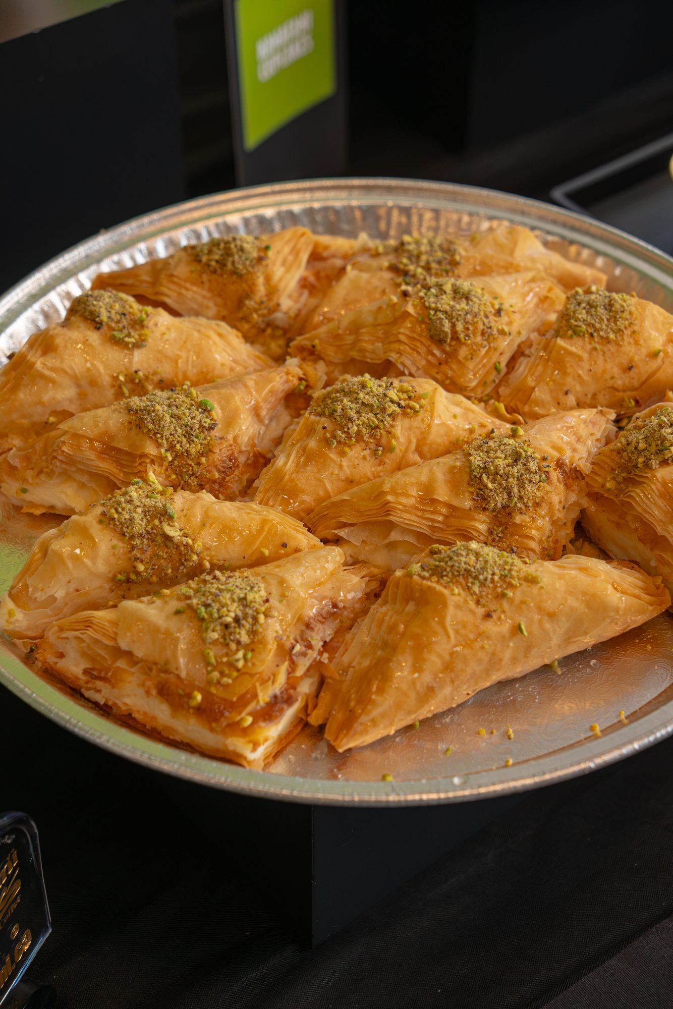 Warbat bil Ashta, layered pastry with cream, close-up